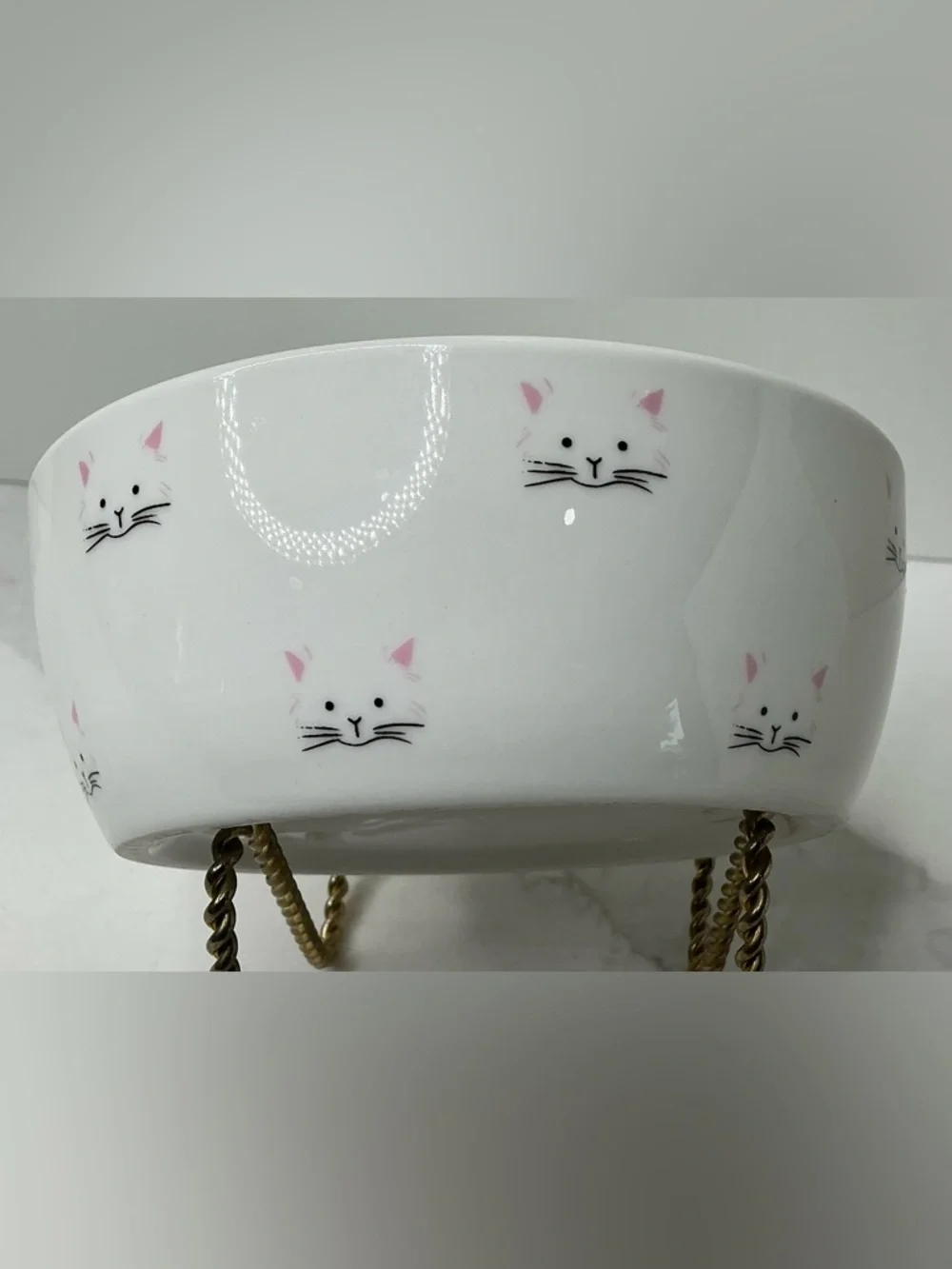 Teacup's Diner Cat Dish Ceramic Kitty 